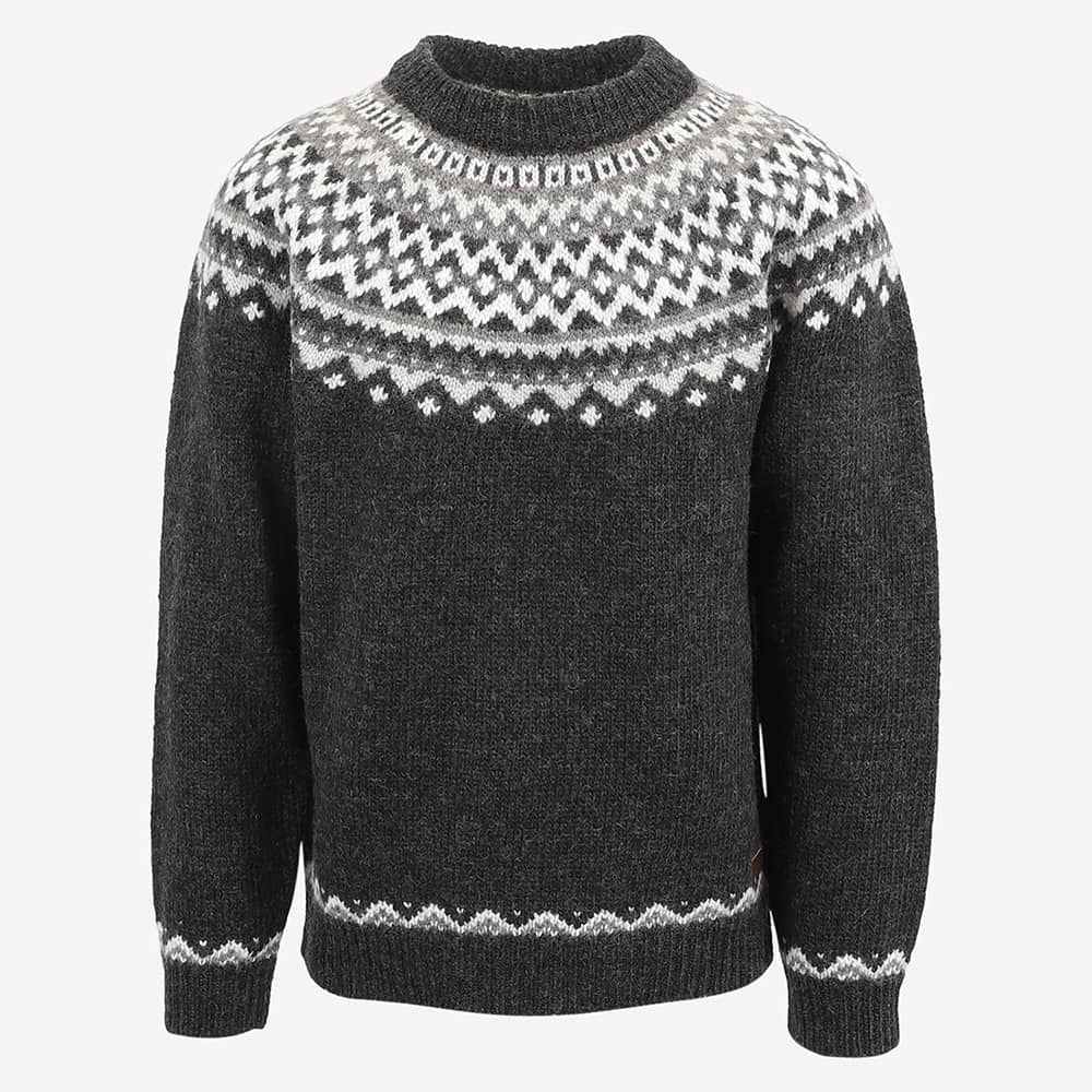 Skjaldbreiður wollpullover mit isländischem muster